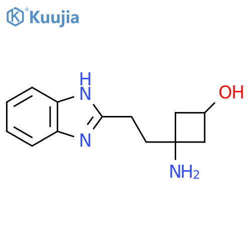 3-amino-3-2-(1H-1,3-benzodiazol-2-yl)ethylcyclobutan-1-ol structure