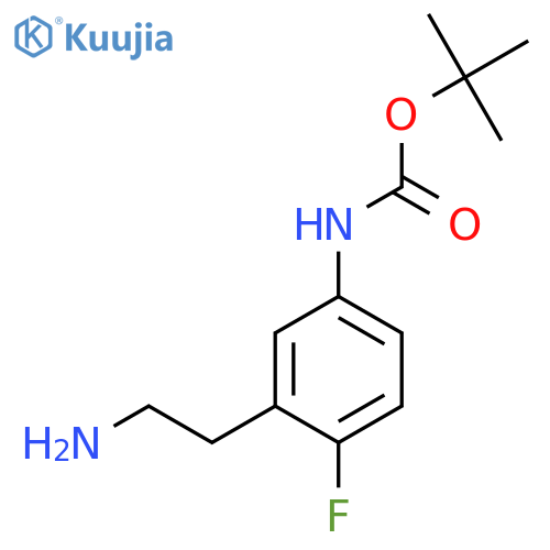 tert-butyl N-3-(2-aminoethyl)-4-fluorophenylcarbamate structure