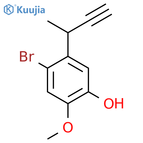 4-bromo-5-(but-3-yn-2-yl)-2-methoxyphenol structure