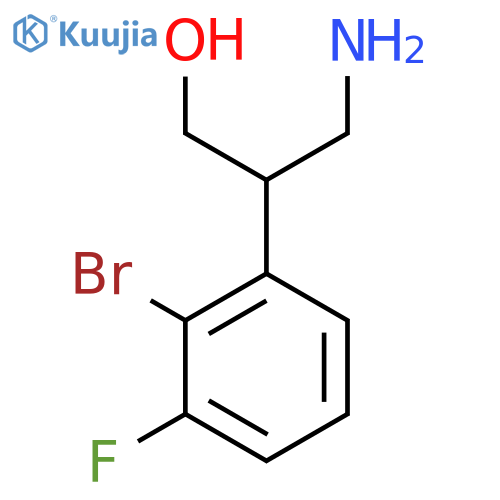 3-amino-2-(2-bromo-3-fluorophenyl)propan-1-ol structure