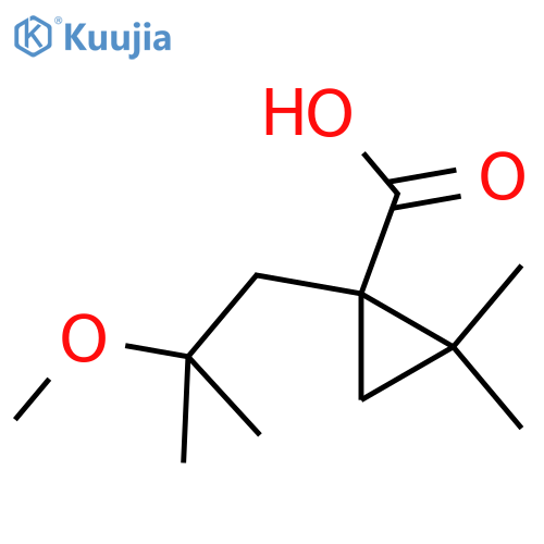 1-(2-methoxy-2-methylpropyl)-2,2-dimethylcyclopropane-1-carboxylic acid structure