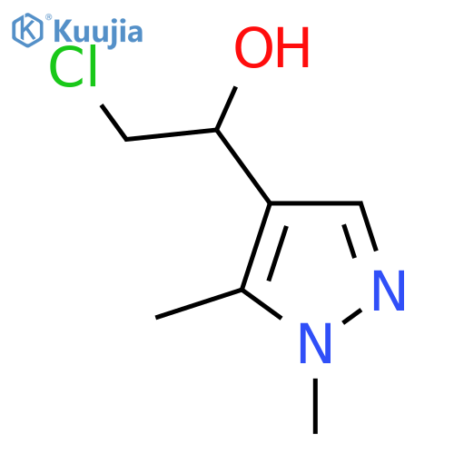 2-chloro-1-(1,5-dimethyl-1H-pyrazol-4-yl)ethan-1-ol structure