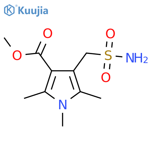 methyl 1,2,5-trimethyl-4-(sulfamoylmethyl)-1H-pyrrole-3-carboxylate structure