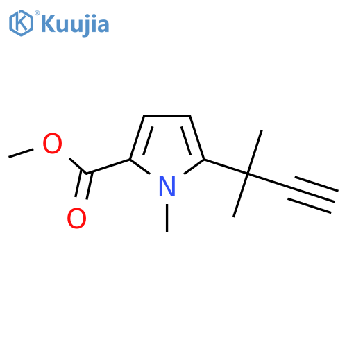methyl 1-methyl-5-(2-methylbut-3-yn-2-yl)-1H-pyrrole-2-carboxylate structure