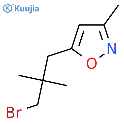 5-(3-bromo-2,2-dimethylpropyl)-3-methyl-1,2-oxazole structure