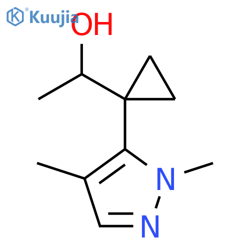 1-1-(1,4-dimethyl-1H-pyrazol-5-yl)cyclopropylethan-1-ol structure