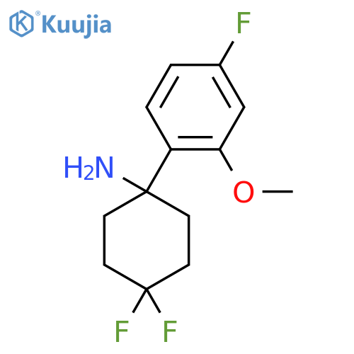 4,4-difluoro-1-(4-fluoro-2-methoxyphenyl)cyclohexan-1-amine structure