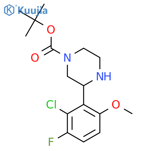 tert-butyl 3-(2-chloro-3-fluoro-6-methoxyphenyl)piperazine-1-carboxylate structure