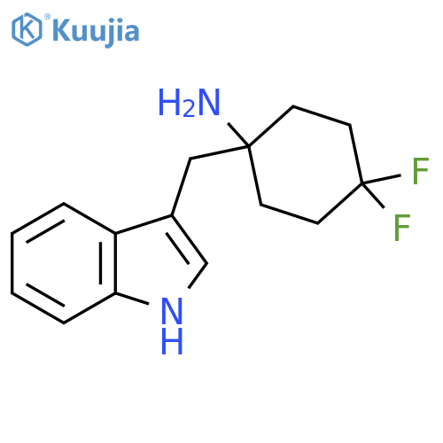 4,4-difluoro-1-(1H-indol-3-yl)methylcyclohexan-1-amine structure
