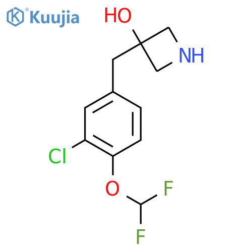3-{3-chloro-4-(difluoromethoxy)phenylmethyl}azetidin-3-ol structure