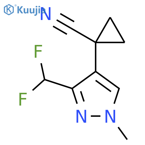 1-3-(difluoromethyl)-1-methyl-1H-pyrazol-4-ylcyclopropane-1-carbonitrile structure