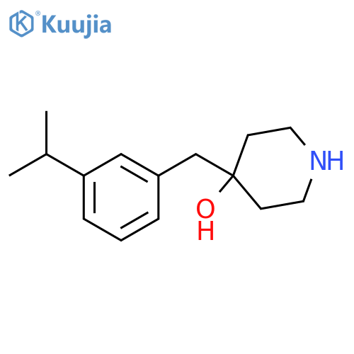 4-{3-(propan-2-yl)phenylmethyl}piperidin-4-ol structure