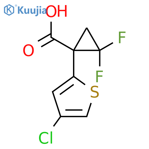 1-(4-chlorothiophen-2-yl)-2,2-difluorocyclopropane-1-carboxylic acid structure