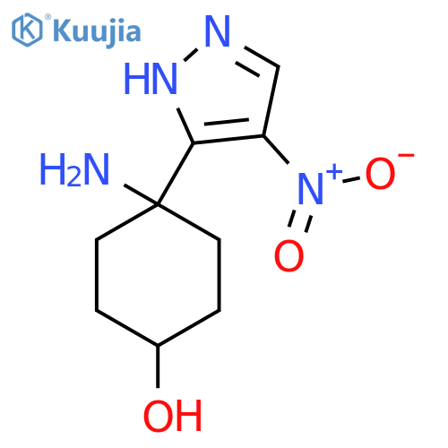 4-amino-4-(4-nitro-1H-pyrazol-3-yl)cyclohexan-1-ol structure