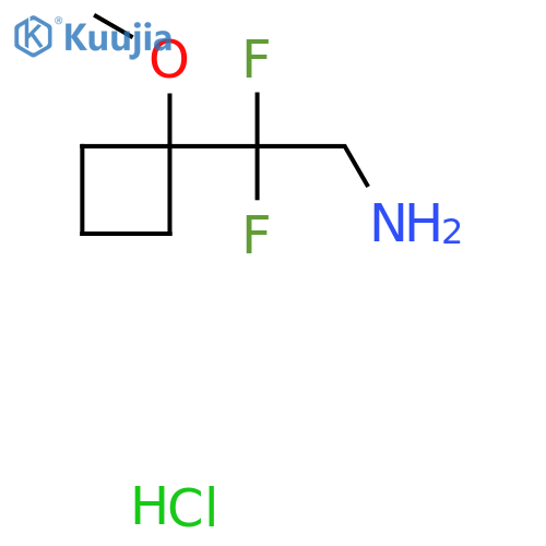 2,2-Difluoro-2-(1-methoxycyclobutyl)ethan-1-amine hydrochloride structure