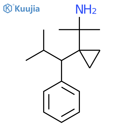 2-1-(2-methyl-1-phenylpropyl)cyclopropylpropan-2-amine structure