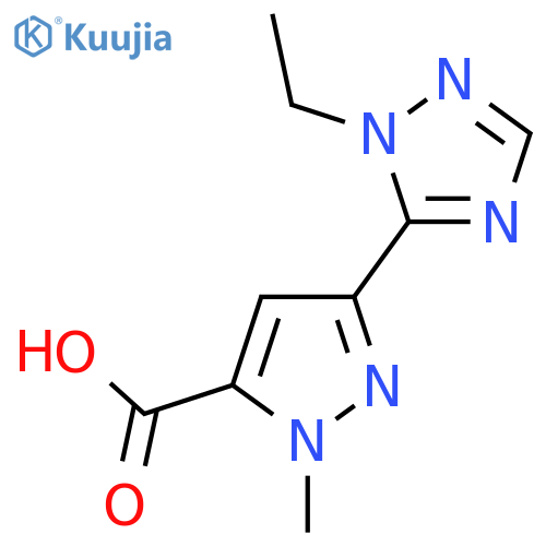 3-(1-ethyl-1H-1,2,4-triazol-5-yl)-1-methyl-1H-pyrazole-5-carboxylic acid structure