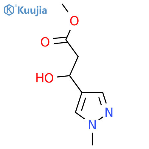 methyl 3-hydroxy-3-(1-methyl-1H-pyrazol-4-yl)propanoate structure