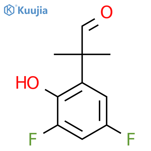 2-(3,5-difluoro-2-hydroxyphenyl)-2-methylpropanal structure