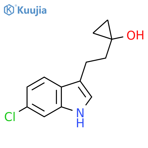 1-2-(6-chloro-1H-indol-3-yl)ethylcyclopropan-1-ol structure