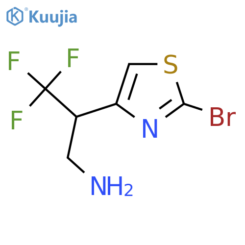 2-(2-bromo-1,3-thiazol-4-yl)-3,3,3-trifluoropropan-1-amine structure