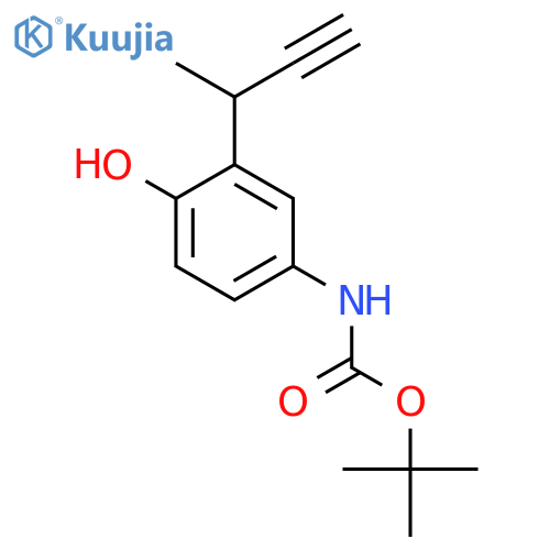 tert-butyl N-3-(but-3-yn-2-yl)-4-hydroxyphenylcarbamate structure