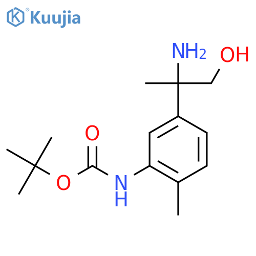 tert-butyl N-5-(2-amino-1-hydroxypropan-2-yl)-2-methylphenylcarbamate structure