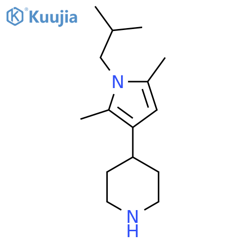 4-2,5-dimethyl-1-(2-methylpropyl)-1H-pyrrol-3-ylpiperidine structure