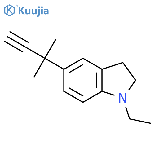 1-ethyl-5-(2-methylbut-3-yn-2-yl)-2,3-dihydro-1H-indole structure