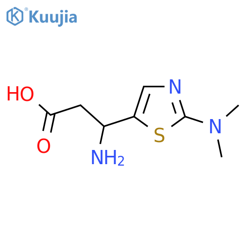 3-amino-3-2-(dimethylamino)-1,3-thiazol-5-ylpropanoic acid structure