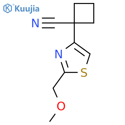 1-2-(methoxymethyl)-1,3-thiazol-4-ylcyclobutane-1-carbonitrile structure