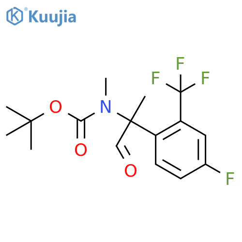 tert-butyl N-{2-4-fluoro-2-(trifluoromethyl)phenyl-1-oxopropan-2-yl}-N-methylcarbamate structure