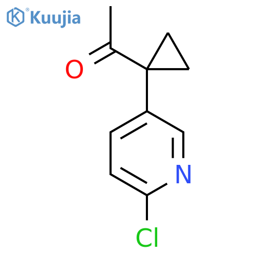 1-1-(6-chloropyridin-3-yl)cyclopropylethan-1-one structure