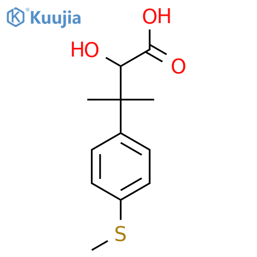 2-hydroxy-3-methyl-3-4-(methylsulfanyl)phenylbutanoic acid structure