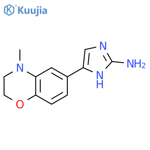 5-(4-methyl-3,4-dihydro-2H-1,4-benzoxazin-6-yl)-1H-imidazol-2-amine structure