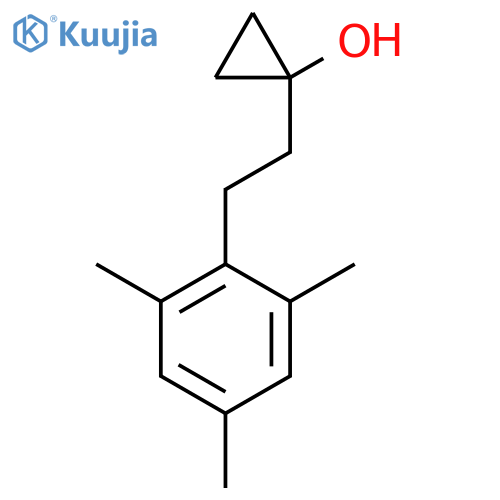 1-2-(2,4,6-trimethylphenyl)ethylcyclopropan-1-ol structure