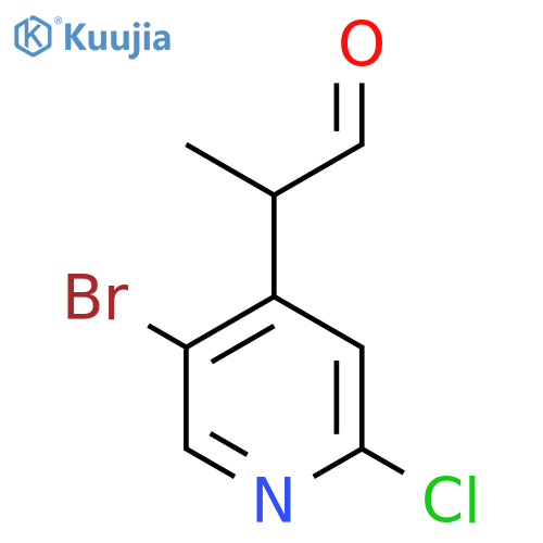 2-(5-bromo-2-chloropyridin-4-yl)propanal structure