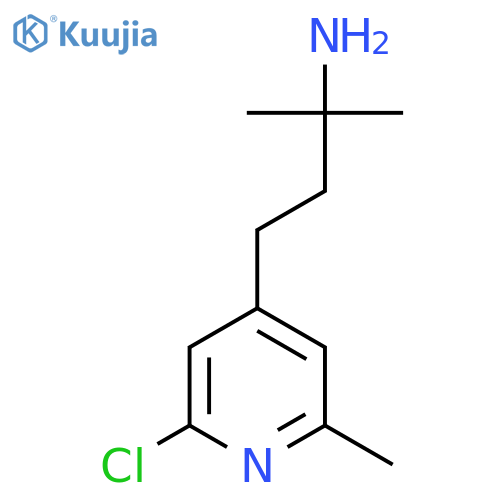 4-(2-chloro-6-methylpyridin-4-yl)-2-methylbutan-2-amine structure