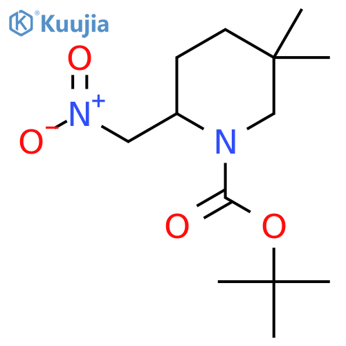 tert-butyl 5,5-dimethyl-2-(nitromethyl)piperidine-1-carboxylate structure