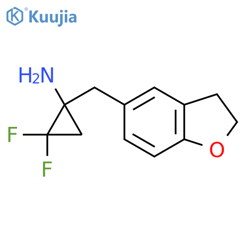 1-(2,3-dihydro-1-benzofuran-5-yl)methyl-2,2-difluorocyclopropan-1-amine structure