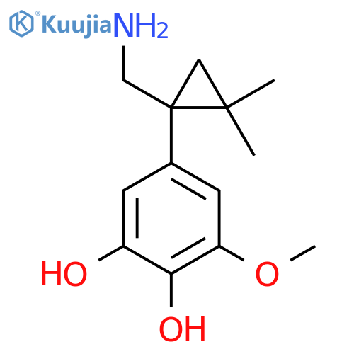 5-1-(aminomethyl)-2,2-dimethylcyclopropyl-3-methoxybenzene-1,2-diol structure