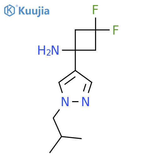 3,3-difluoro-1-1-(2-methylpropyl)-1H-pyrazol-4-ylcyclobutan-1-amine structure