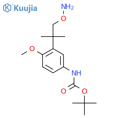 tert-butyl N-{3-1-(aminooxy)-2-methylpropan-2-yl-4-methoxyphenyl}carbamate structure