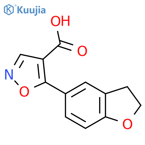 5-(2,3-dihydro-1-benzofuran-5-yl)-1,2-oxazole-4-carboxylic acid structure