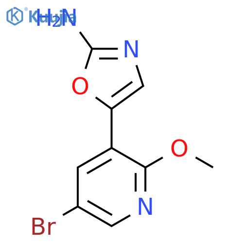 5-(5-bromo-2-methoxypyridin-3-yl)-1,3-oxazol-2-amine structure