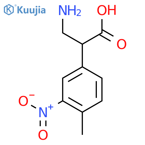 3-amino-2-(4-methyl-3-nitrophenyl)propanoic acid structure