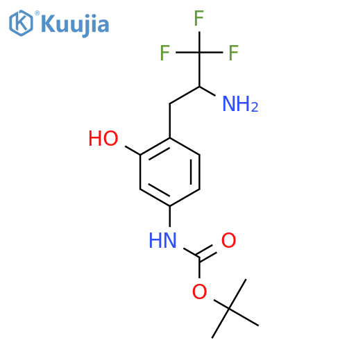 tert-butyl N-4-(2-amino-3,3,3-trifluoropropyl)-3-hydroxyphenylcarbamate structure