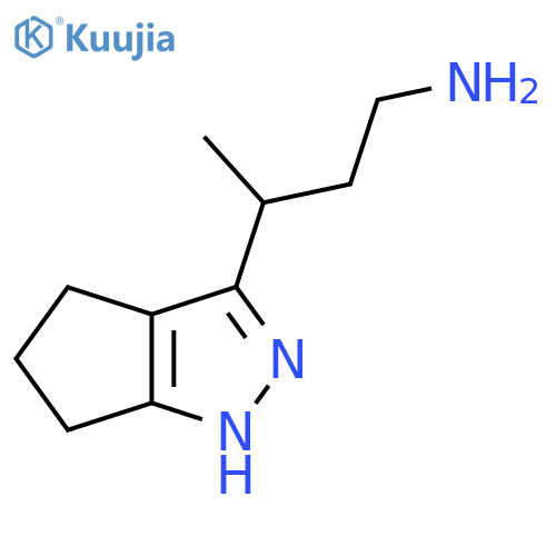3-{1H,4H,5H,6H-cyclopentacpyrazol-3-yl}butan-1-amine structure