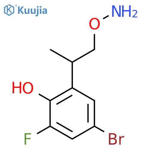 2-1-(aminooxy)propan-2-yl-4-bromo-6-fluorophenol structure