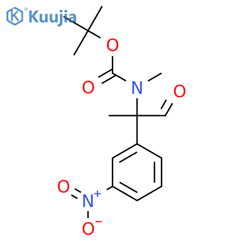 tert-butyl N-methyl-N-2-(3-nitrophenyl)-1-oxopropan-2-ylcarbamate structure